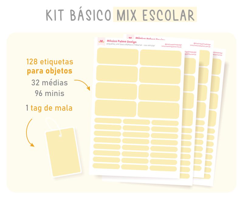 kit etiqueta escolar personalizada